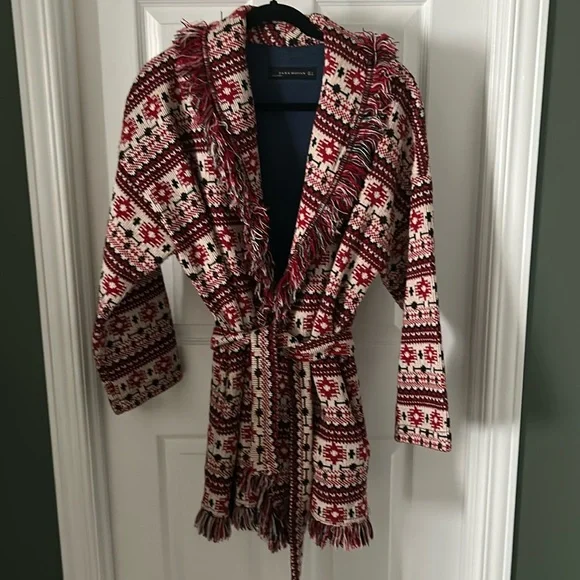 Zara Belted Sweater Jacket - Picture 2 of 5